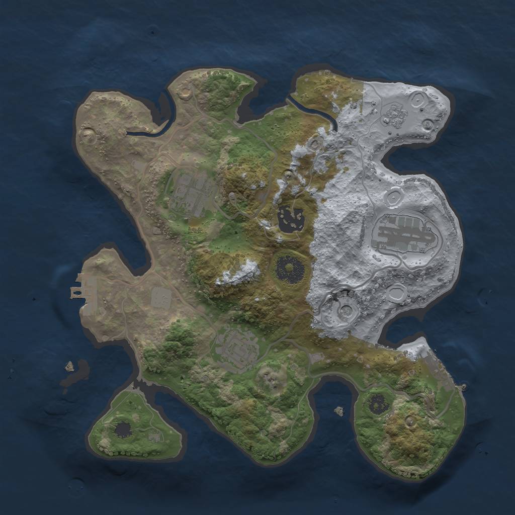 Rust Map: Procedural Map, Size: 2700, Seed: 25151, 11 Monuments