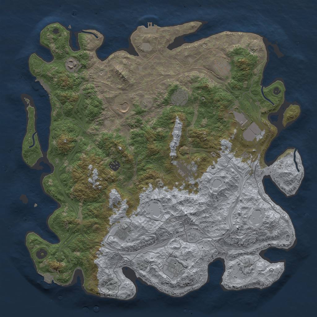 Rust Map: Procedural Map, Size: 4500, Seed: 510856644, 19 Monuments