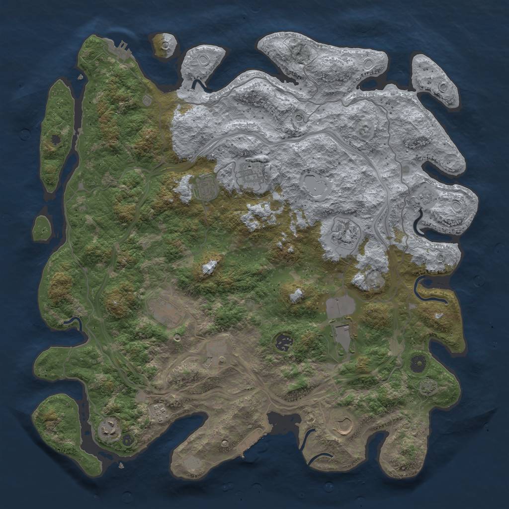 Rust Map: Procedural Map, Size: 4500, Seed: 164807948, 18 Monuments