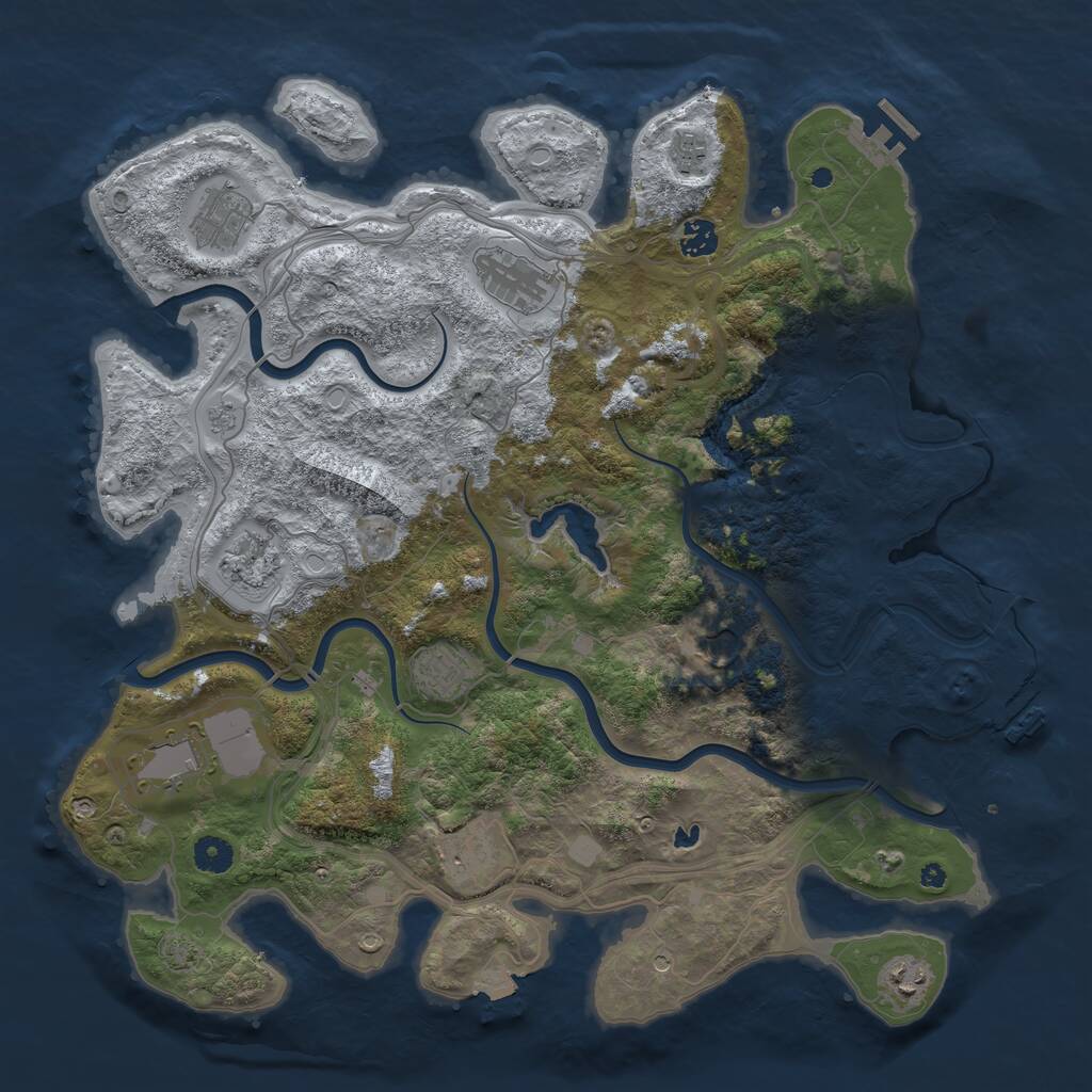 Rust Map: Procedural Map, Size: 4250, Seed: 314617517, 16 Monuments