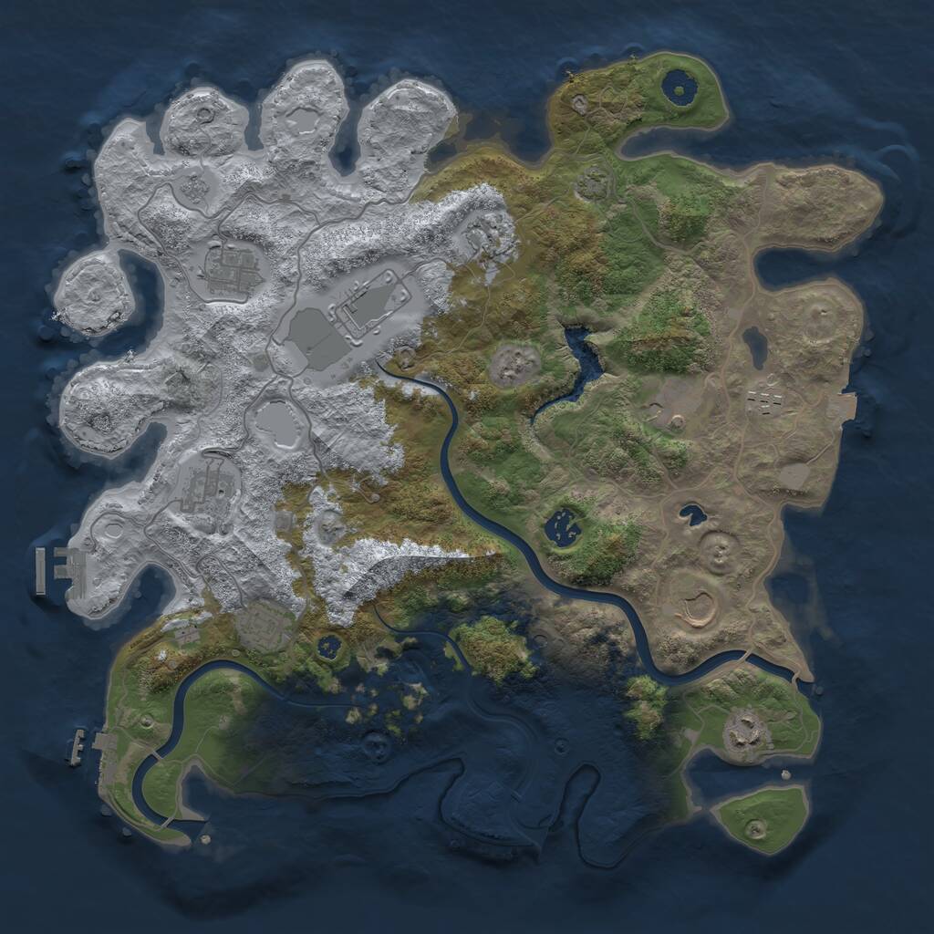 Rust Map: Procedural Map, Size: 4000, Seed: 49296012, 16 Monuments