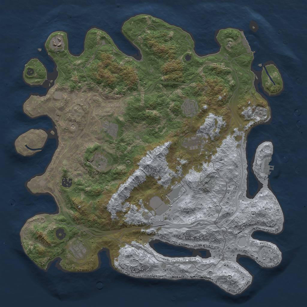 Rust Map: Procedural Map, Size: 4250, Seed: 926319482, 16 Monuments