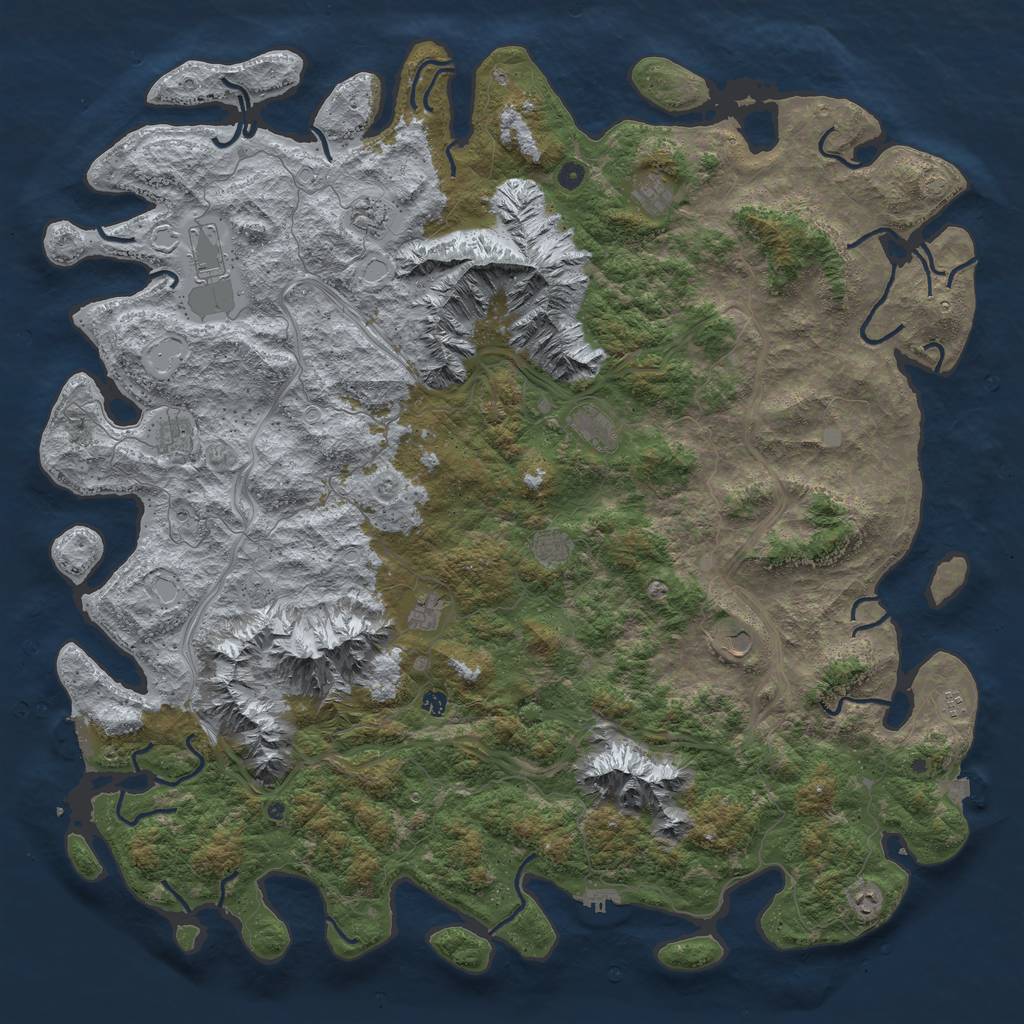 Rust Map: Procedural Map, Size: 6000, Seed: 120229539, 19 Monuments