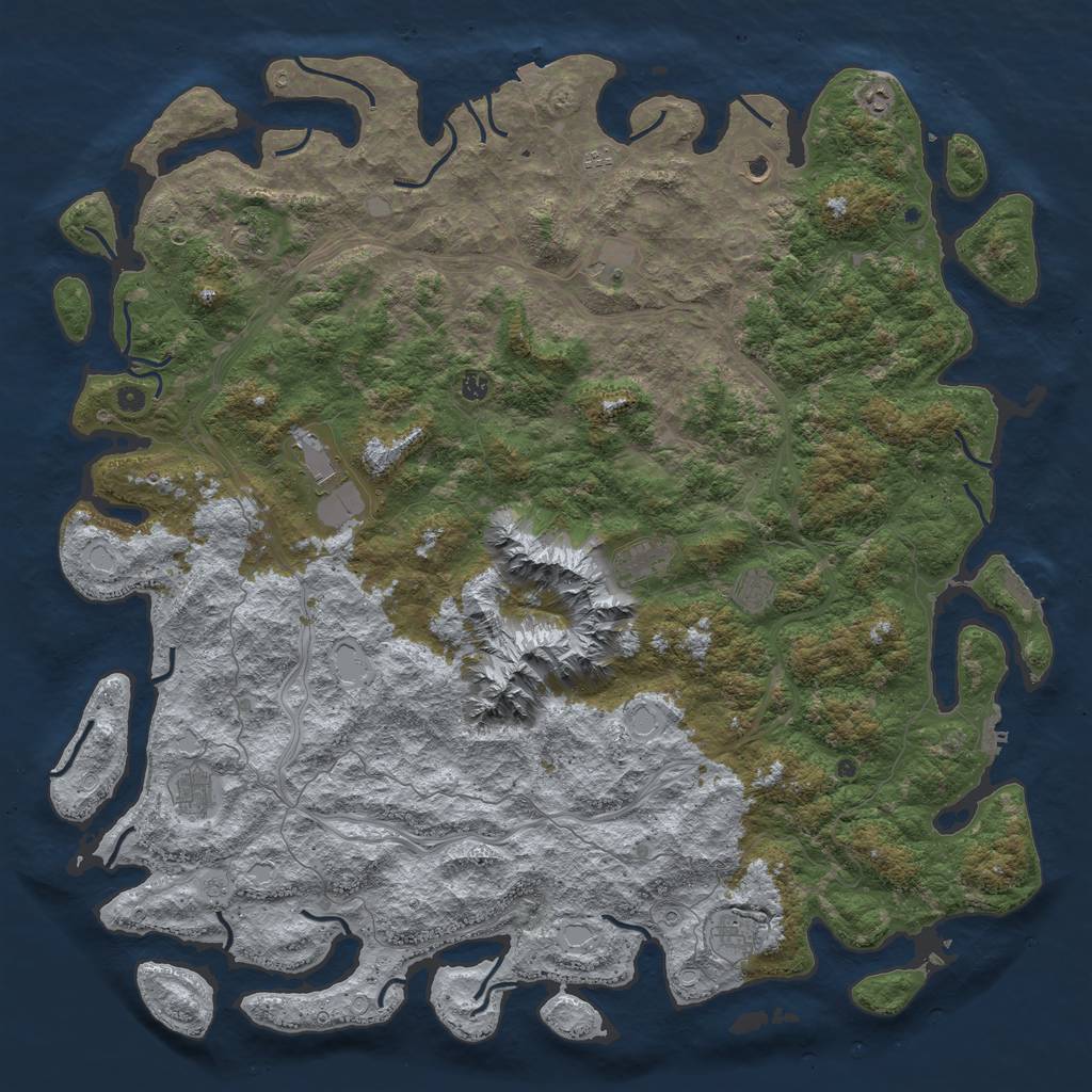 Rust Map: Procedural Map, Size: 6000, Seed: 751981301, 19 Monuments