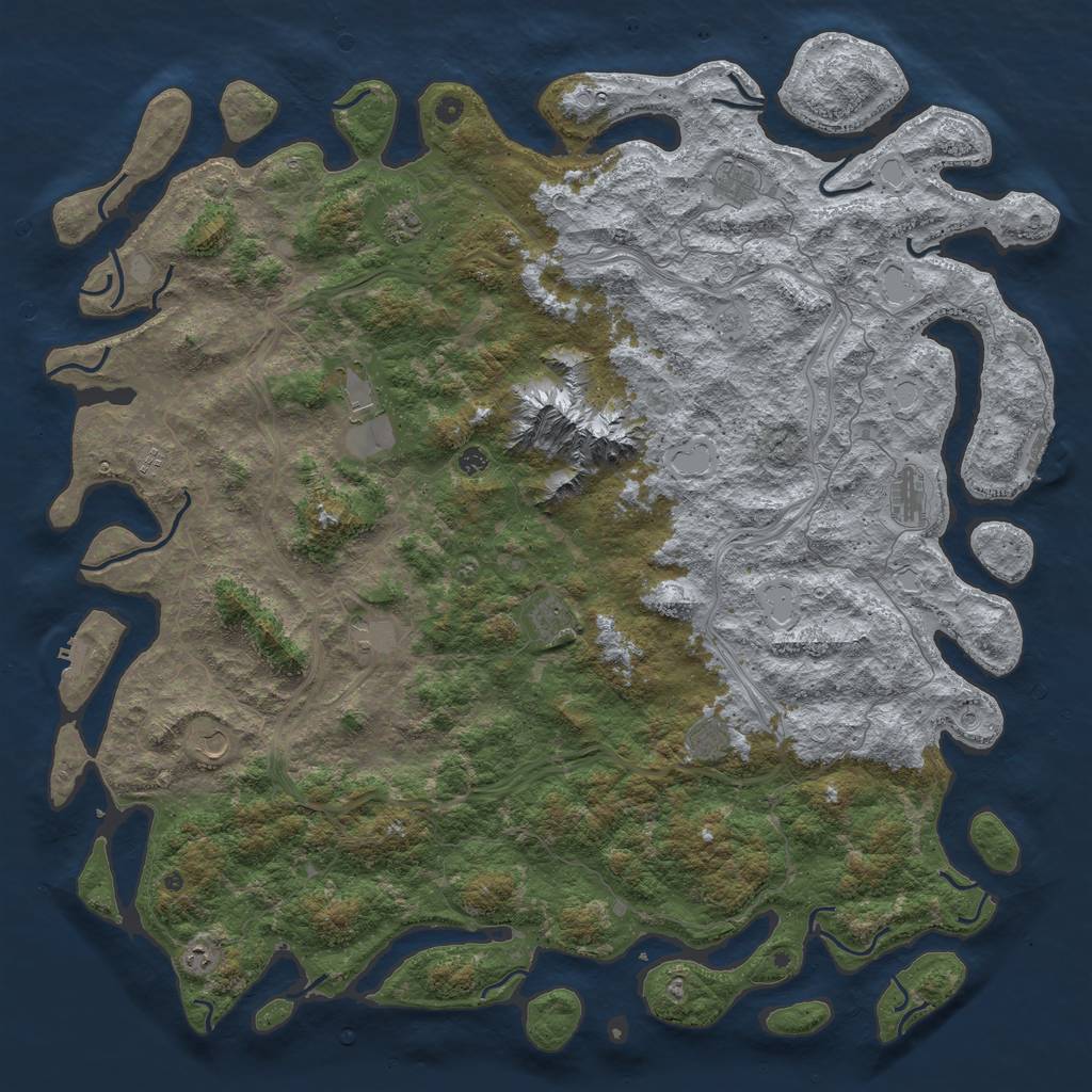 Rust Map: Procedural Map, Size: 6000, Seed: 119933560, 19 Monuments