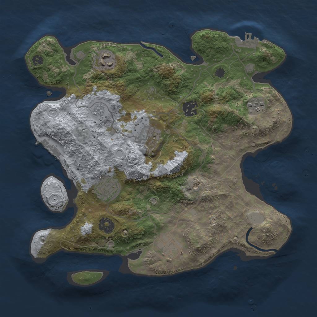 Rust Map: Procedural Map, Size: 3000, Seed: 56723, 12 Monuments
