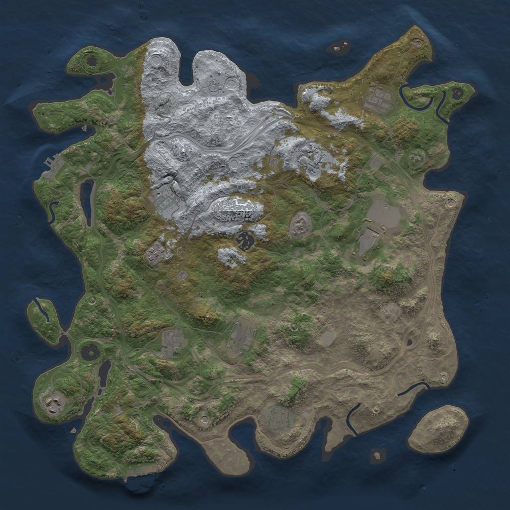 Rust Map: Procedural Map, Size: 4250, Seed: 440662801, 17 Monuments