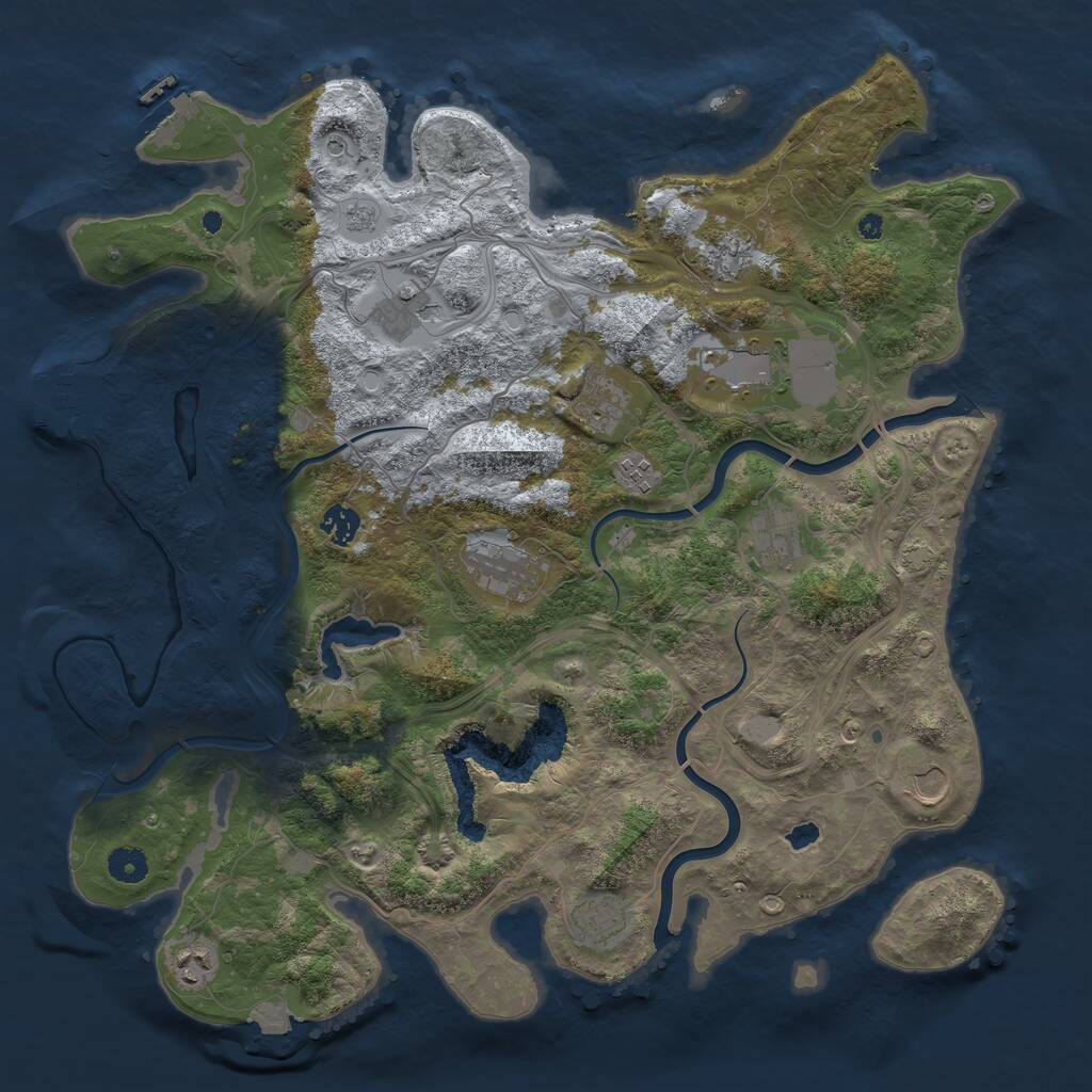 Rust Map: Procedural Map, Size: 4250, Seed: 440662801, 17 Monuments