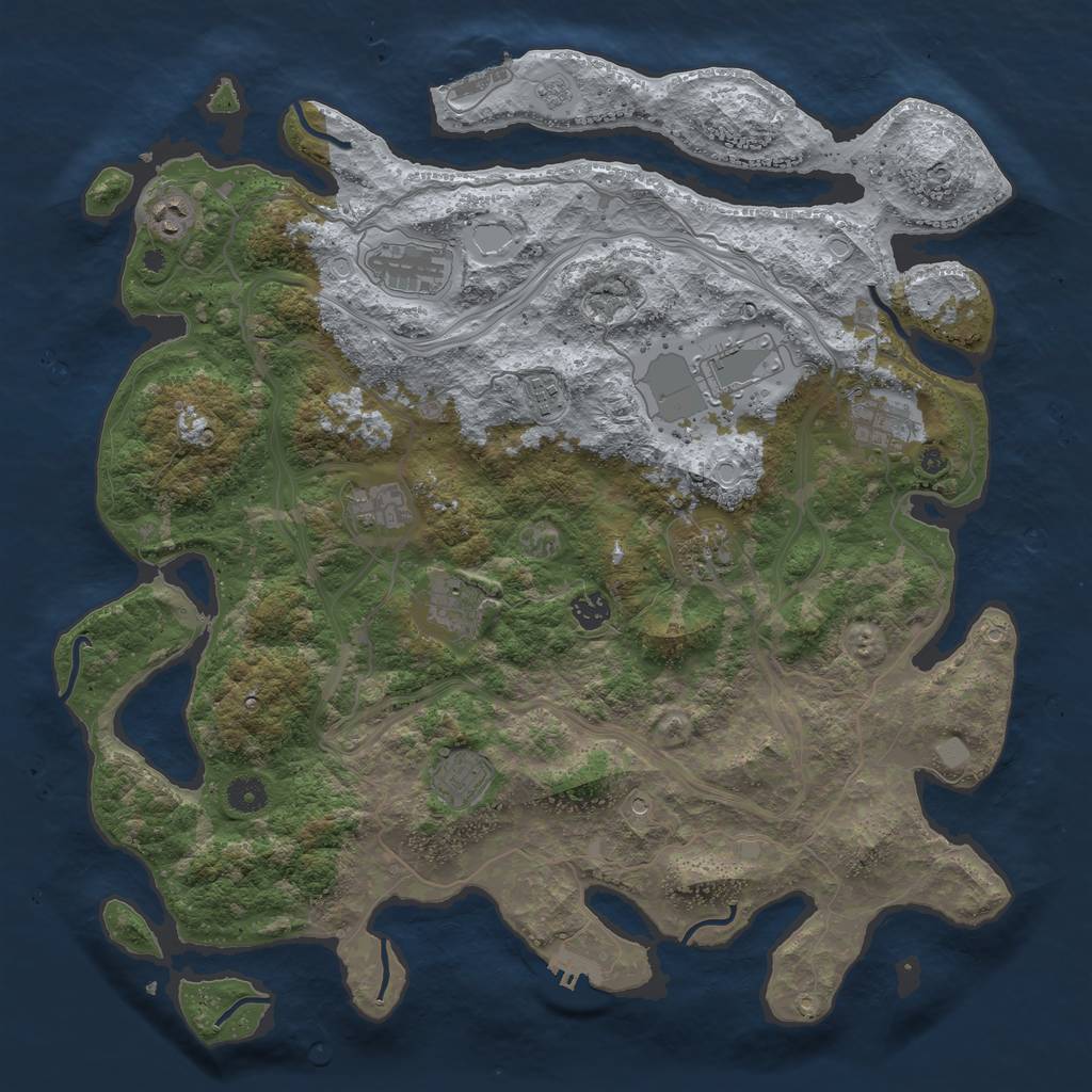 Rust Map: Procedural Map, Size: 4322, Seed: 10000, 17 Monuments
