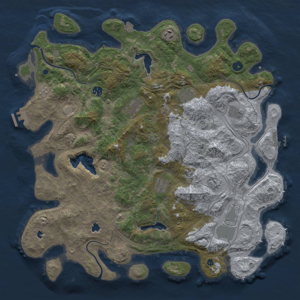 Rust Map: Procedural Map, Size: 4500, Seed: 480482352, 15 Monuments