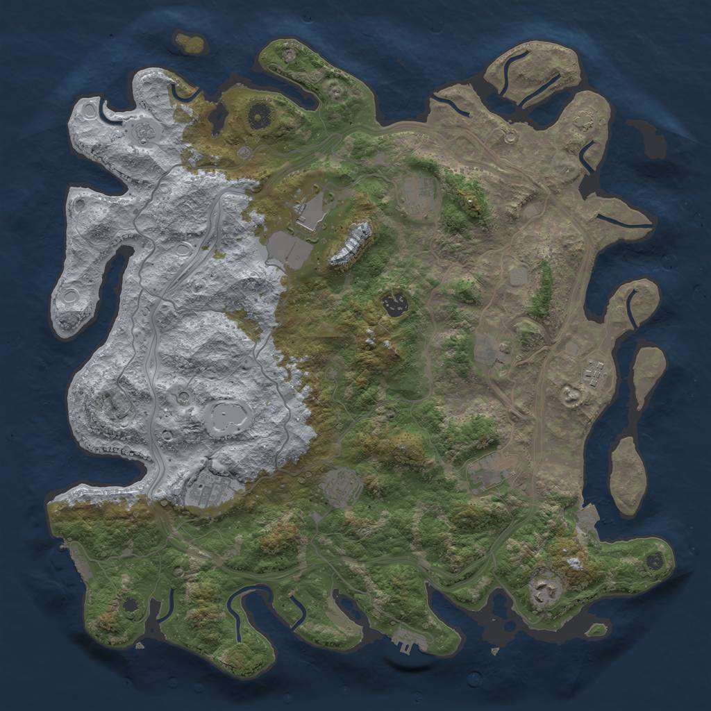Rust Map: Procedural Map, Size: 4300, Seed: 31543, 17 Monuments