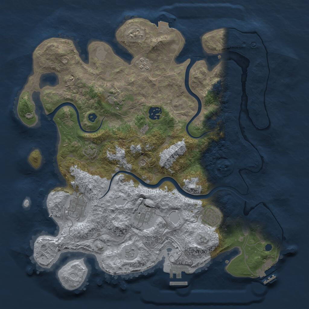 Rust Map: Procedural Map, Size: 3500, Seed: 2022604, 12 Monuments