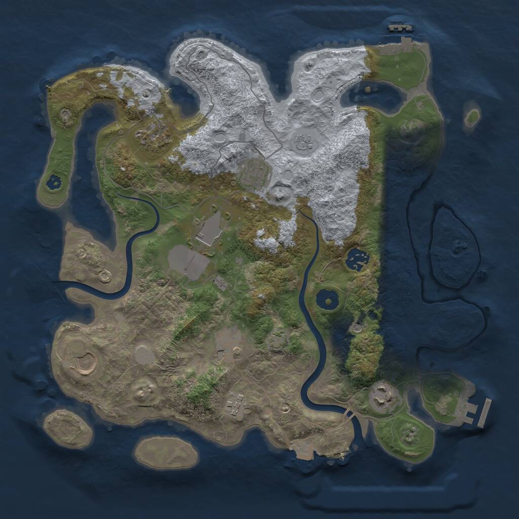 Rust Map: Procedural Map, Size: 3500, Seed: 13684054, 14 Monuments