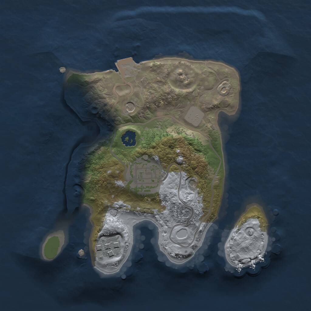 Rust Map: Procedural Map, Size: 2000, Seed: 1146038, 4 Monuments