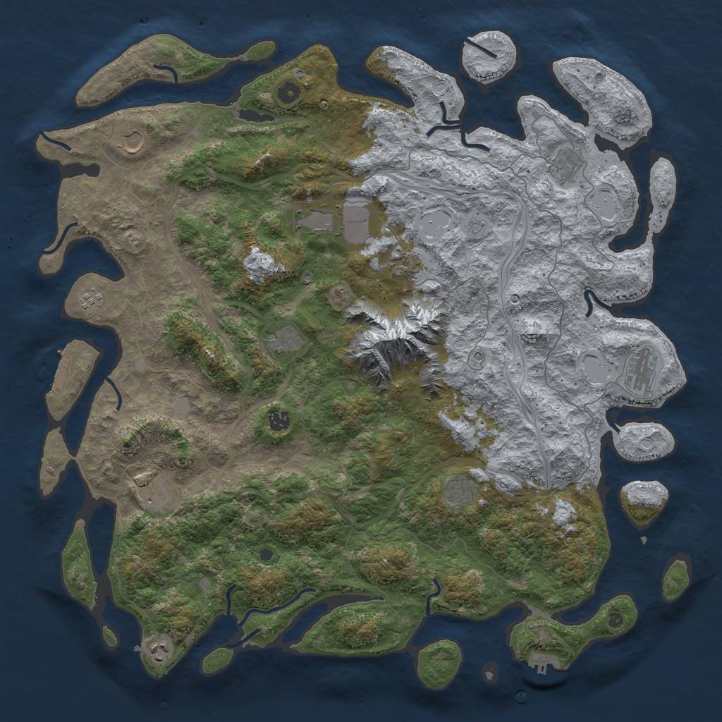 Rust Map: Procedural Map, Size: 5000, Seed: 119933560, 18 Monuments