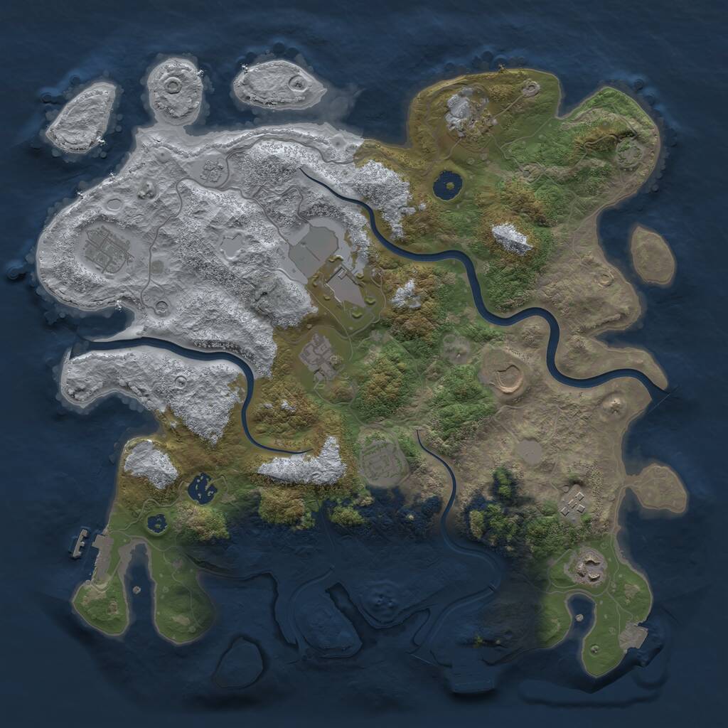 Rust Map: Procedural Map, Size: 3850, Seed: 84514, 15 Monuments