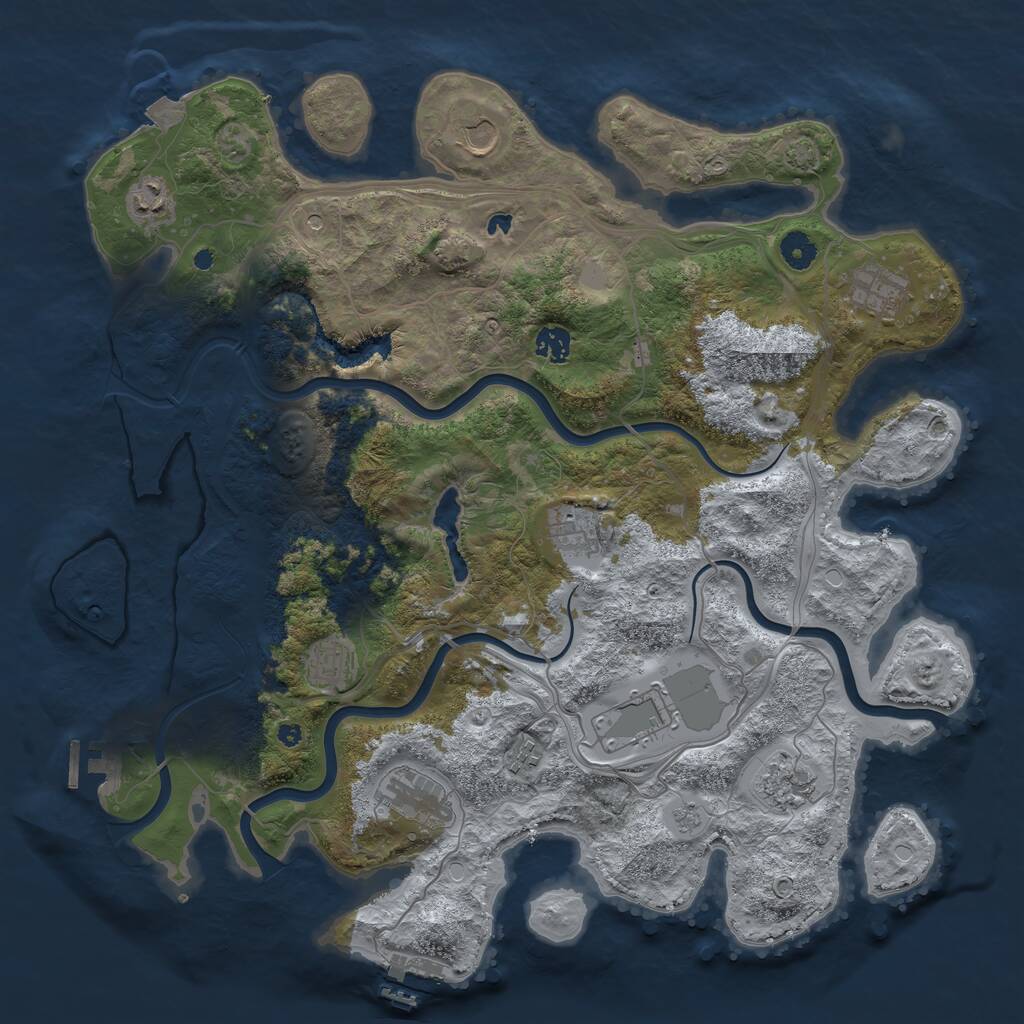 Rust Map: Procedural Map, Size: 4250, Seed: 1618215318, 16 Monuments