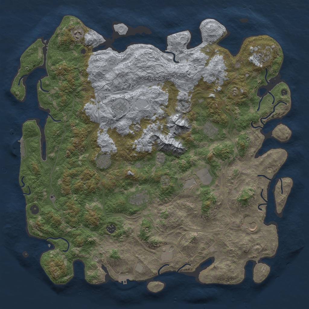 Rust Map: Procedural Map, Size: 5000, Seed: 82686, 18 Monuments