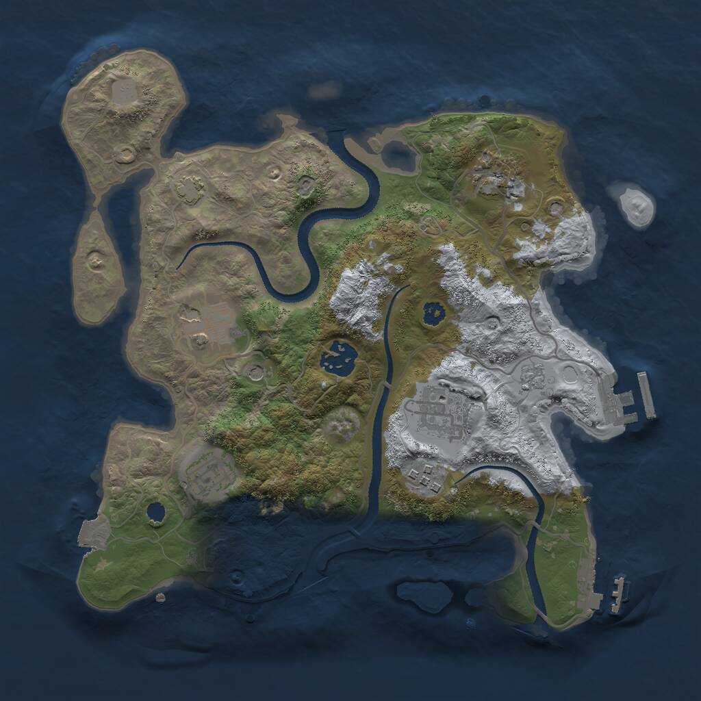 Rust Map: Procedural Map, Size: 3000, Seed: 669, 12 Monuments
