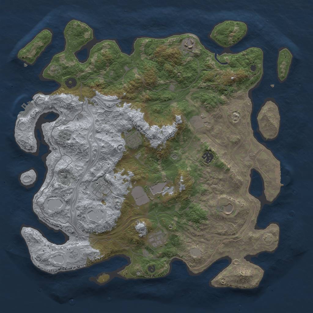 Rust Map: Procedural Map, Size: 4250, Seed: 801003314, 17 Monuments