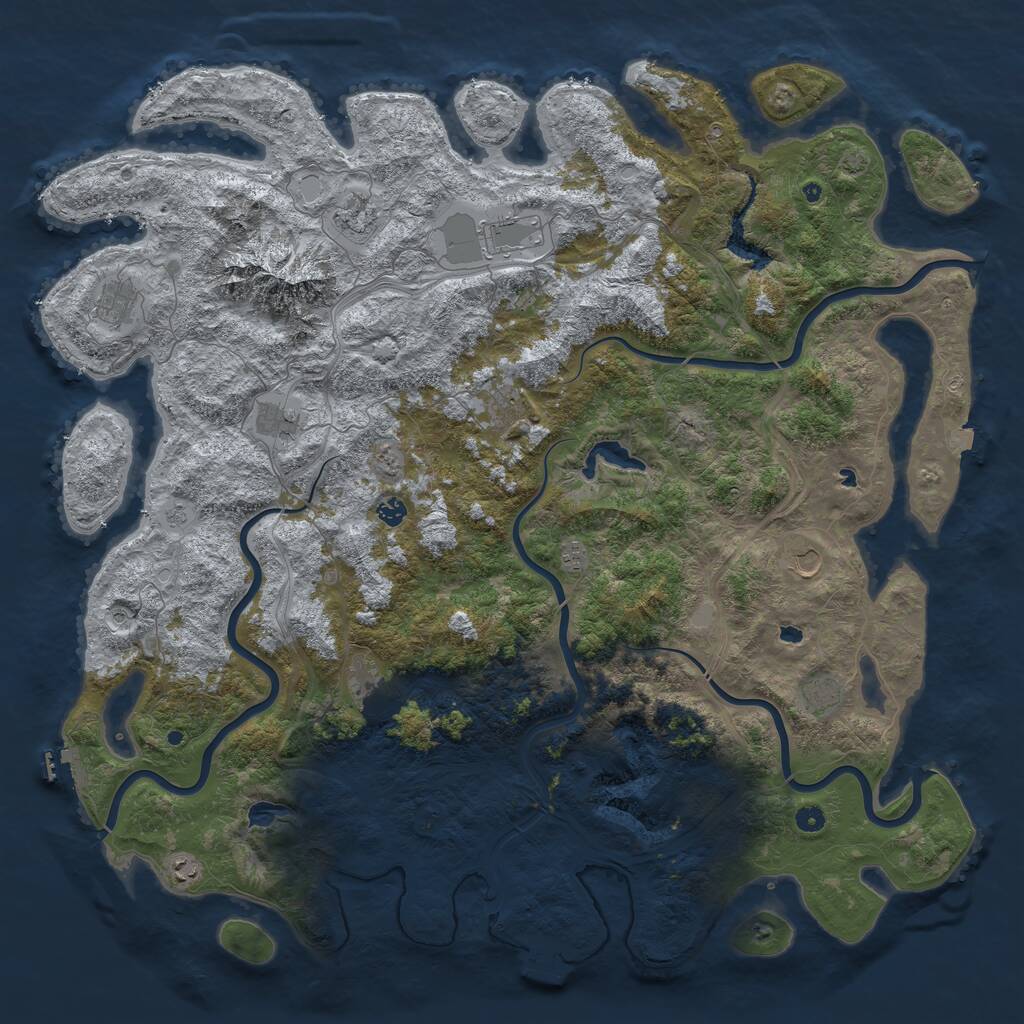 Rust Map: Procedural Map, Size: 5500, Seed: 2319881, 17 Monuments