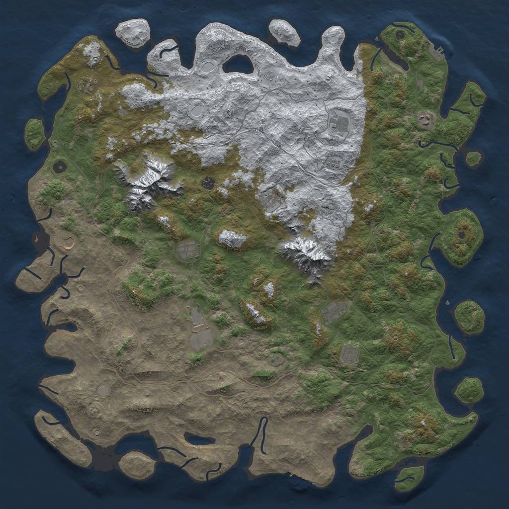 Rust Map: Procedural Map, Size: 6000, Seed: 262022, 20 Monuments