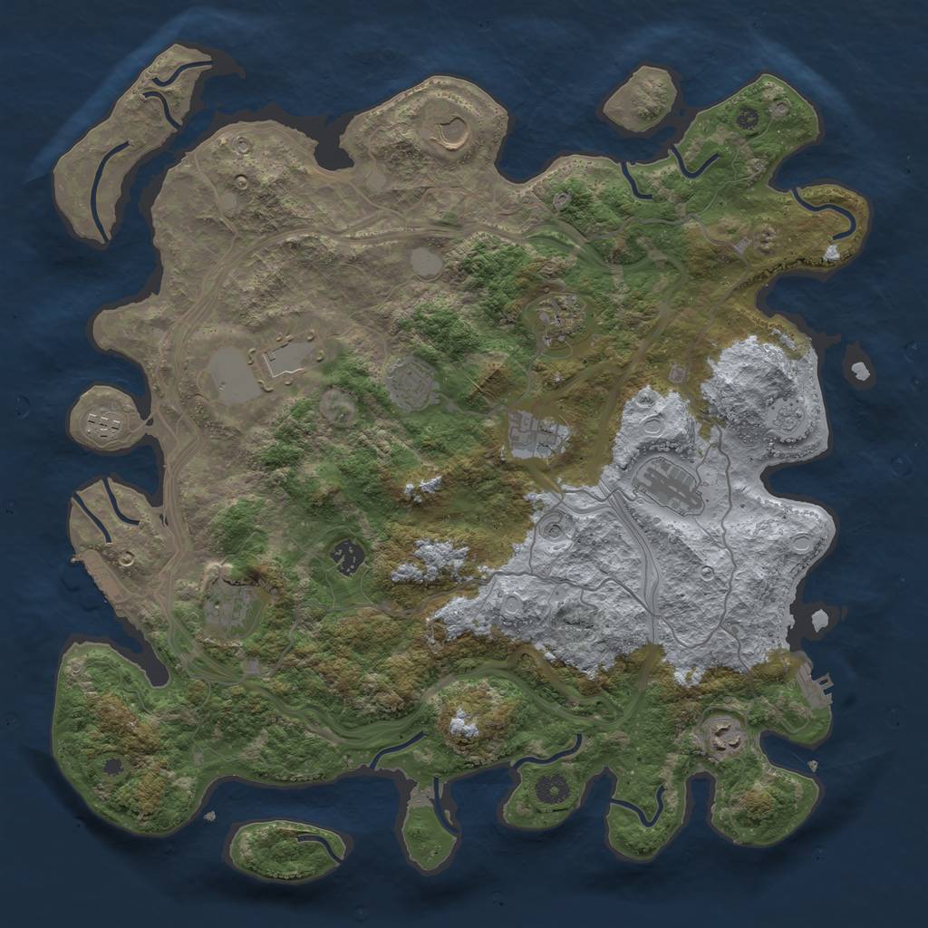 Rust Map: Procedural Map, Size: 4250, Seed: 34, 17 Monuments