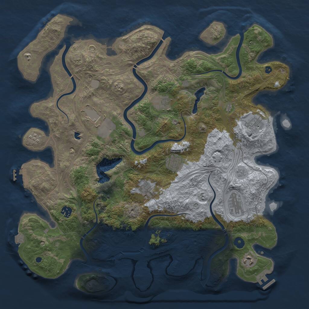 Rust Map: Procedural Map, Size: 4250, Seed: 34, 15 Monuments