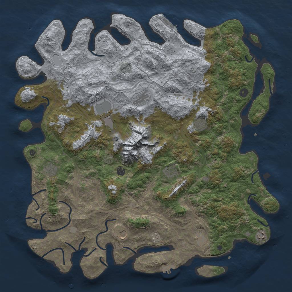 Rust Map: Procedural Map, Size: 5000, Seed: 20220602, 17 Monuments