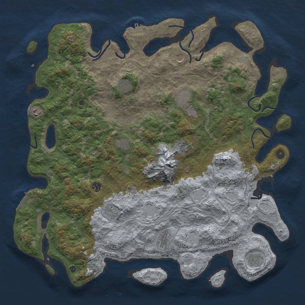 Rust Map: Procedural Map, Size: 5000, Seed: 839183683, 18 Monuments