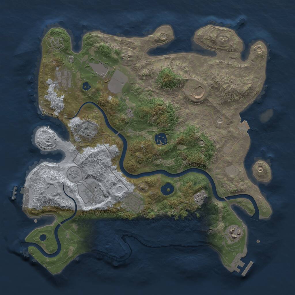Rust Map: Procedural Map, Size: 3500, Seed: 546480182, 14 Monuments