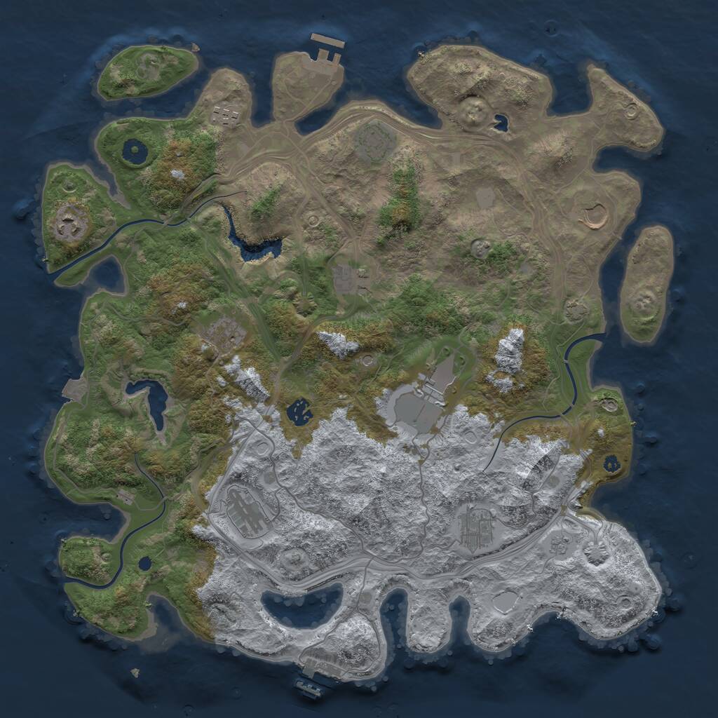 Rust Map: Procedural Map, Size: 4255, Seed: 37630, 16 Monuments
