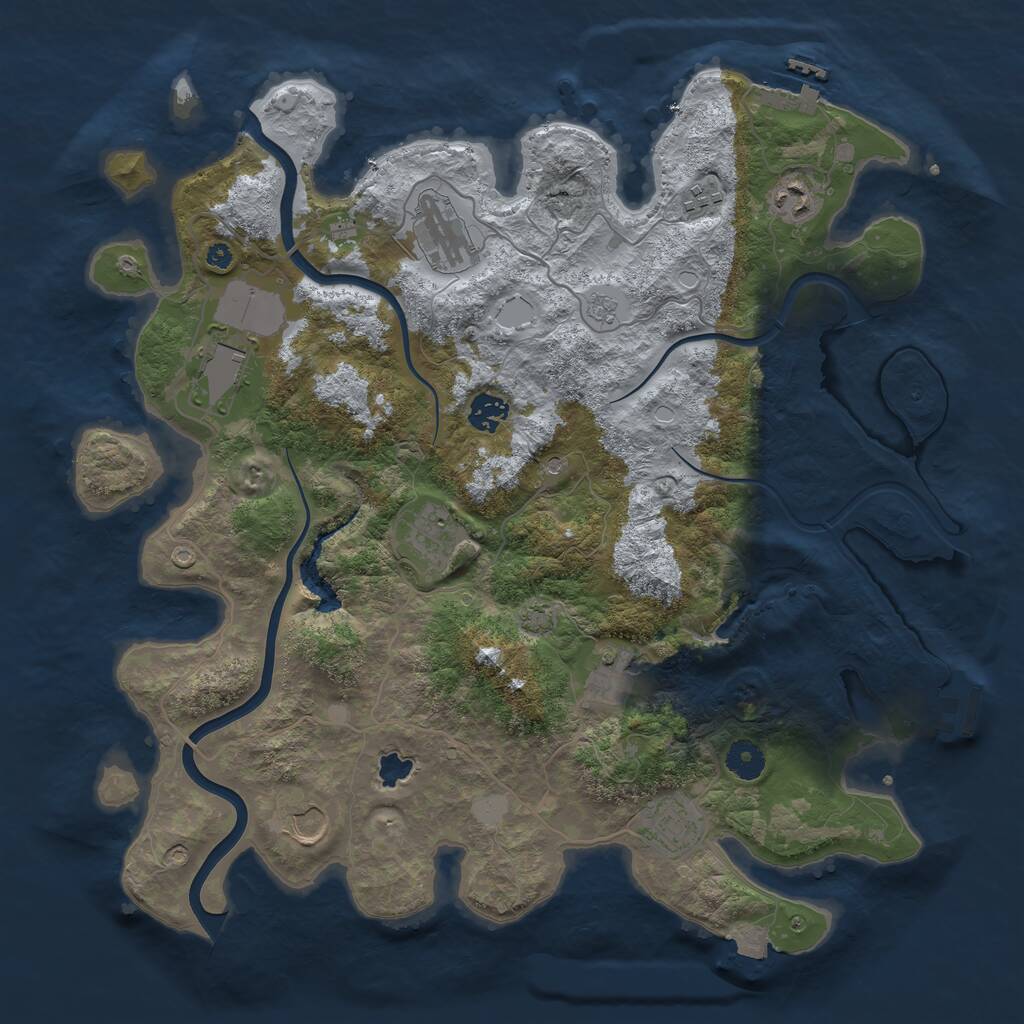 Rust Map: Procedural Map, Size: 4000, Seed: 2081089760, 15 Monuments