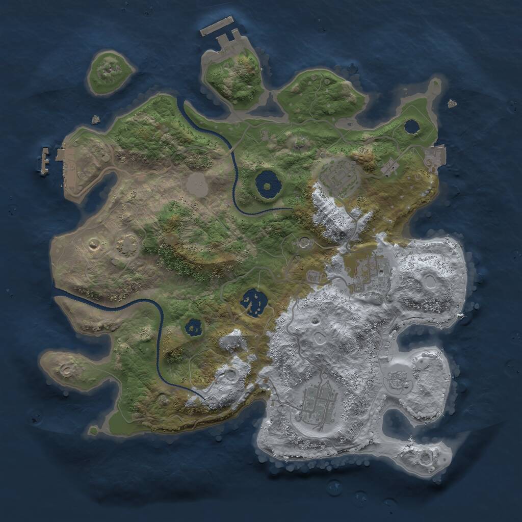 Rust Map: Procedural Map, Size: 3000, Seed: 112377242, 10 Monuments