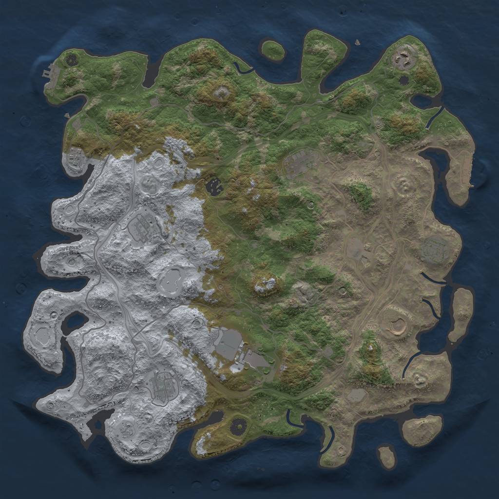 Rust Map: Procedural Map, Size: 4390, Seed: 13373, 17 Monuments