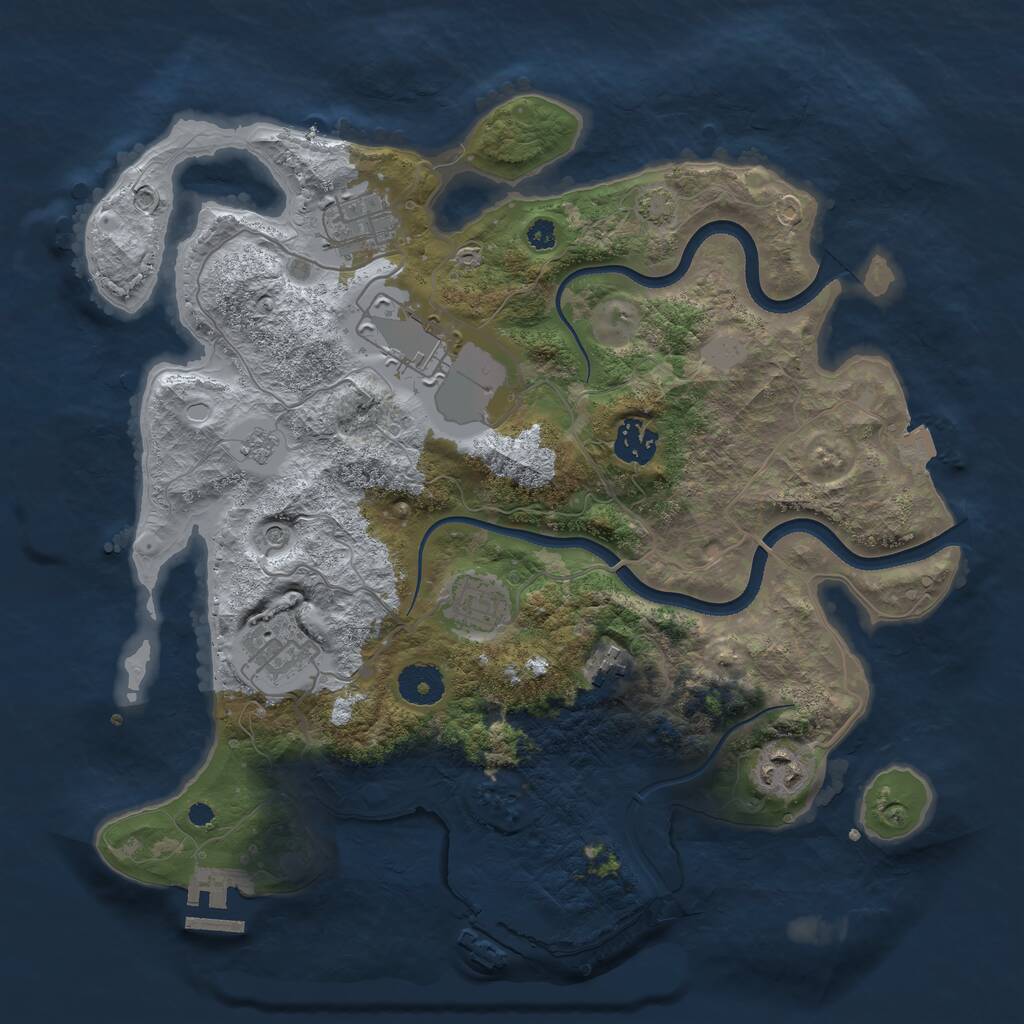 Rust Map: Procedural Map, Size: 3500, Seed: 20220605, 13 Monuments