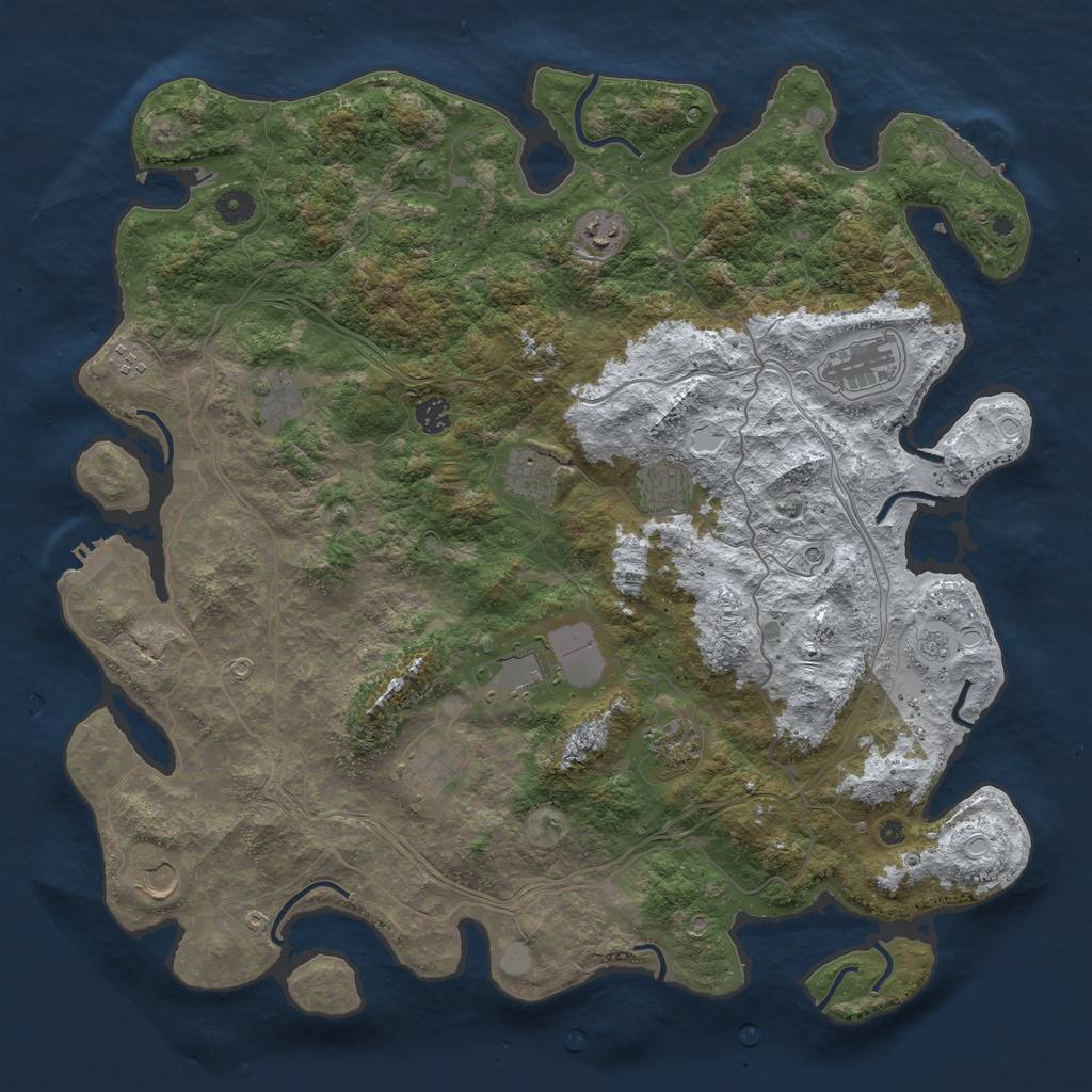 Rust Map: Procedural Map, Size: 4500, Seed: 56783454, 20 Monuments