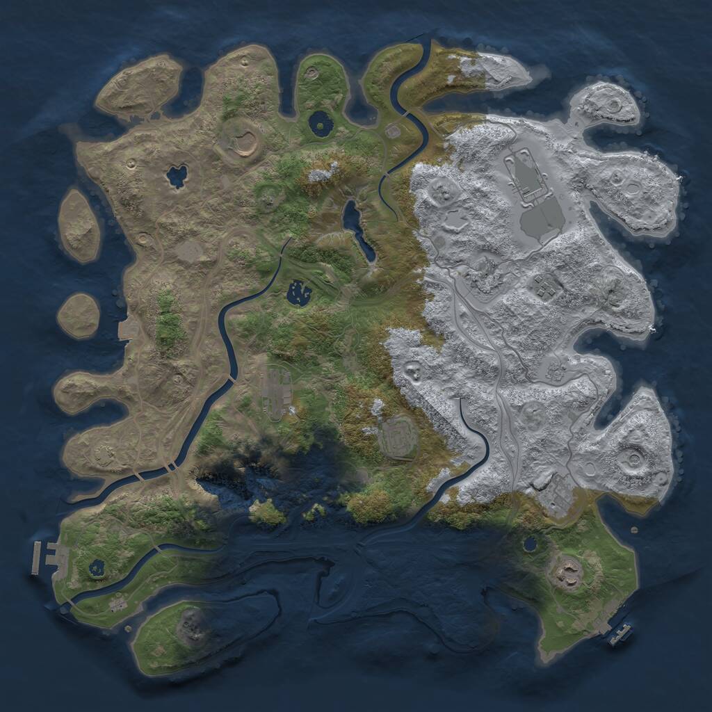 Rust Map: Procedural Map, Size: 4300, Seed: 45613354, 15 Monuments
