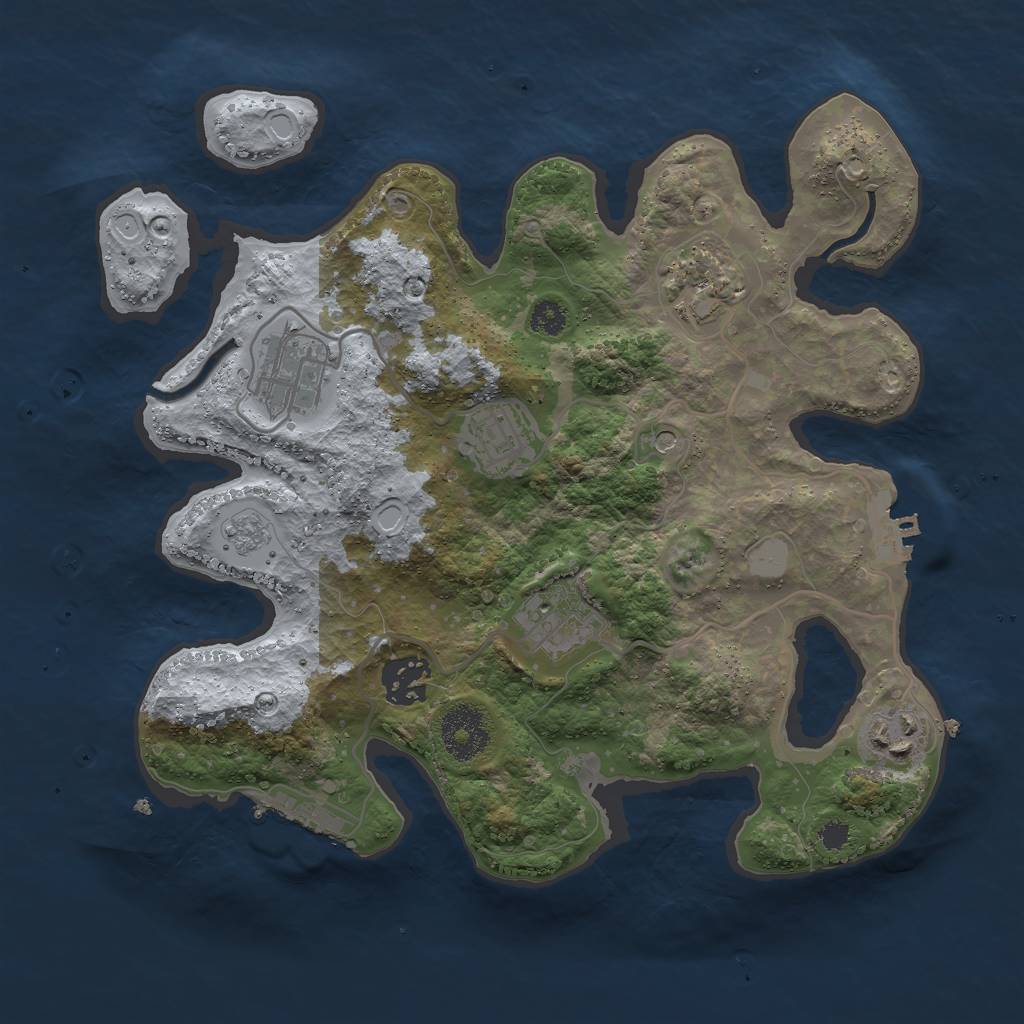 Rust Map: Procedural Map, Size: 3000, Seed: 314653576, 13 Monuments