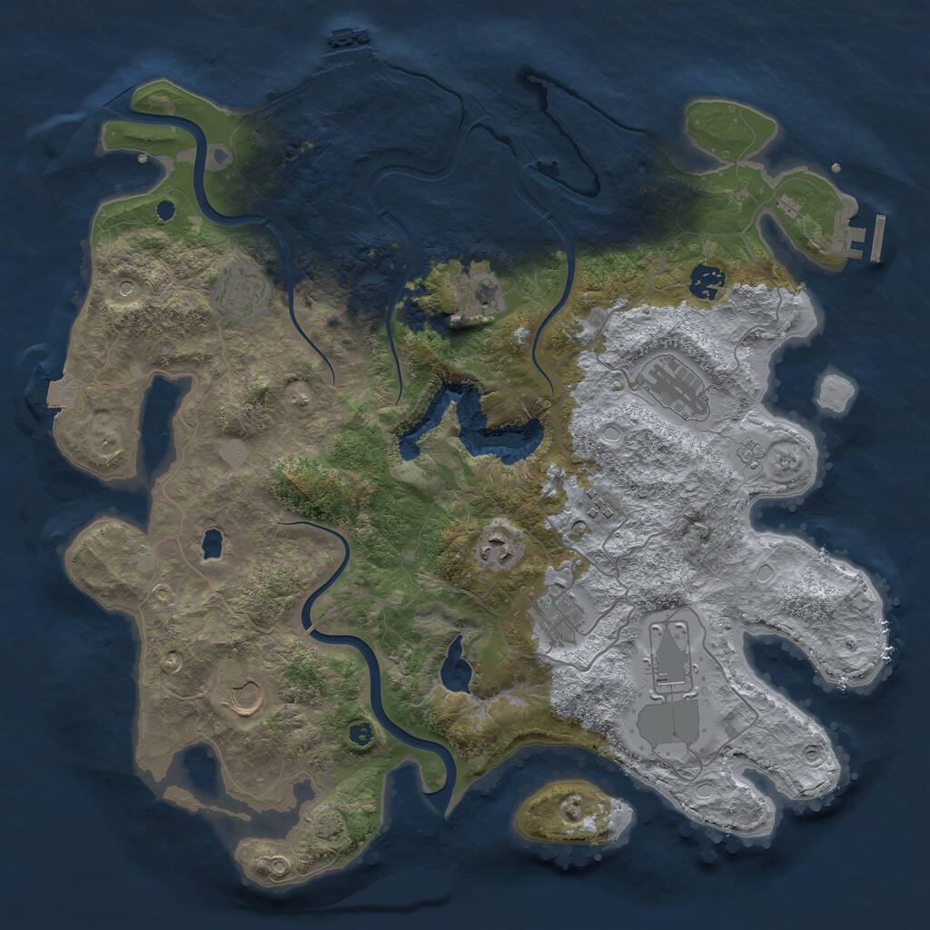 Rust Map: Procedural Map, Size: 4000, Seed: 456321, 15 Monuments