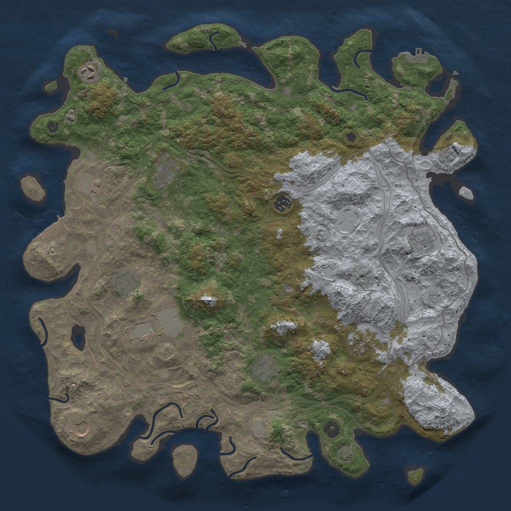 Rust Map: Procedural Map, Size: 4750, Seed: 6754893, 19 Monuments