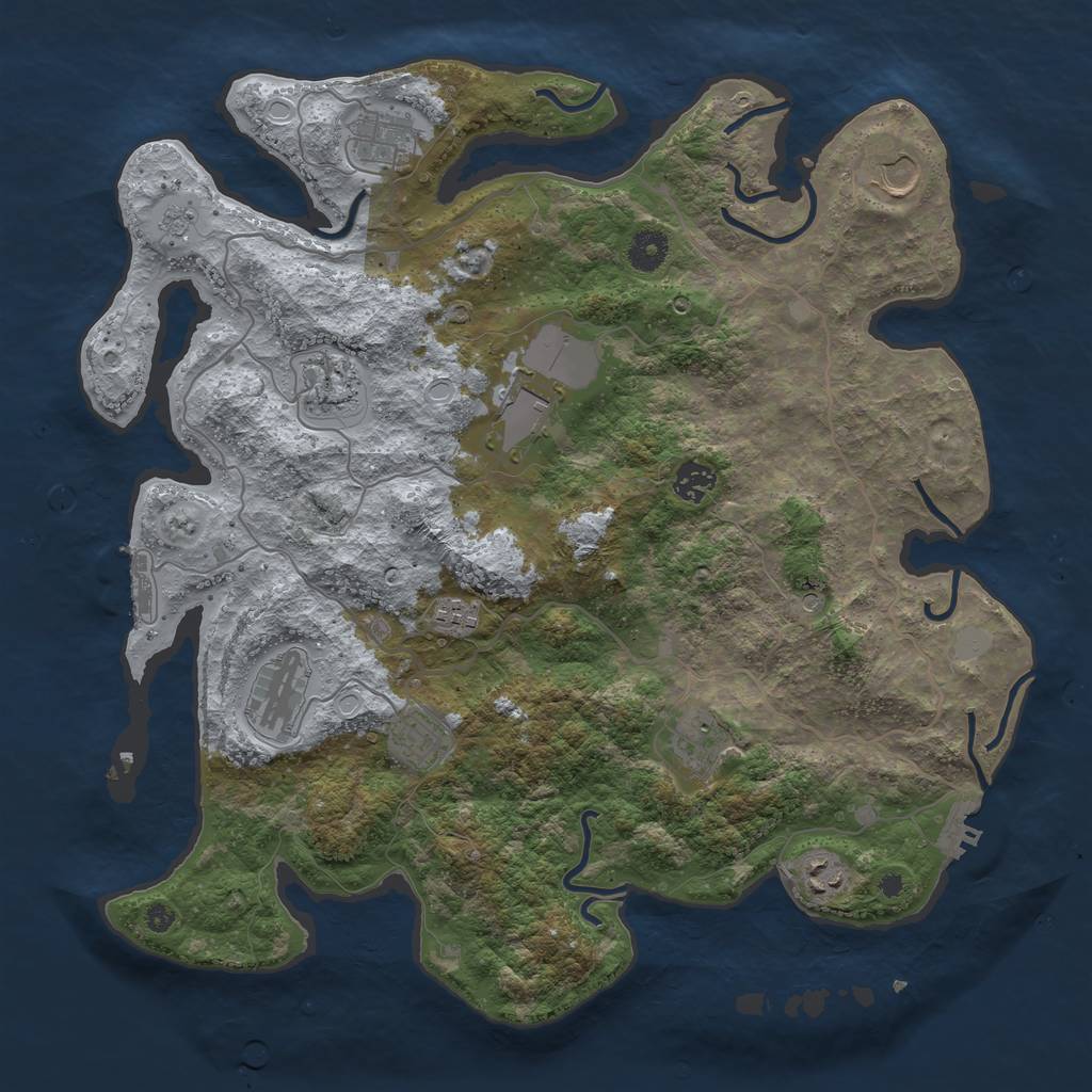 Rust Map: Procedural Map, Size: 4000, Seed: 20220605, 17 Monuments