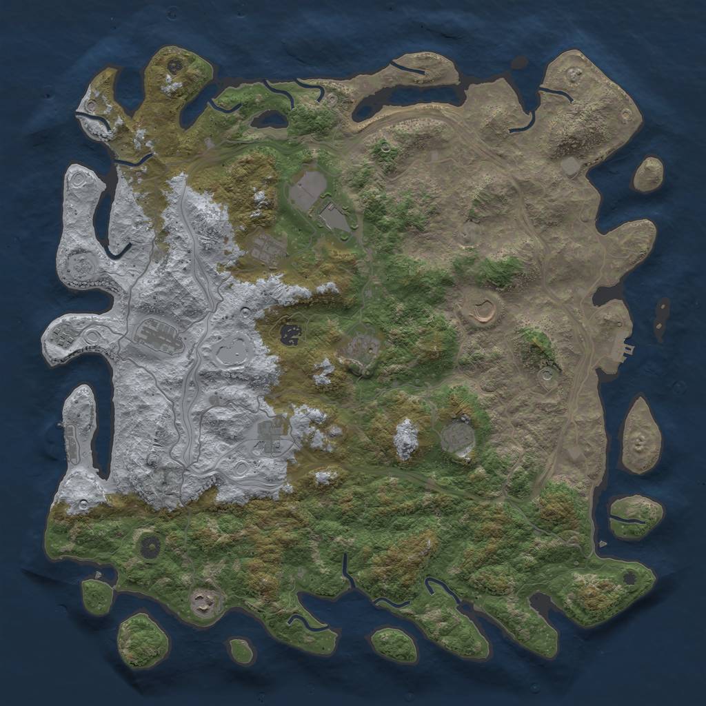 Rust Map: Procedural Map, Size: 4800, Seed: 1132729175, 17 Monuments