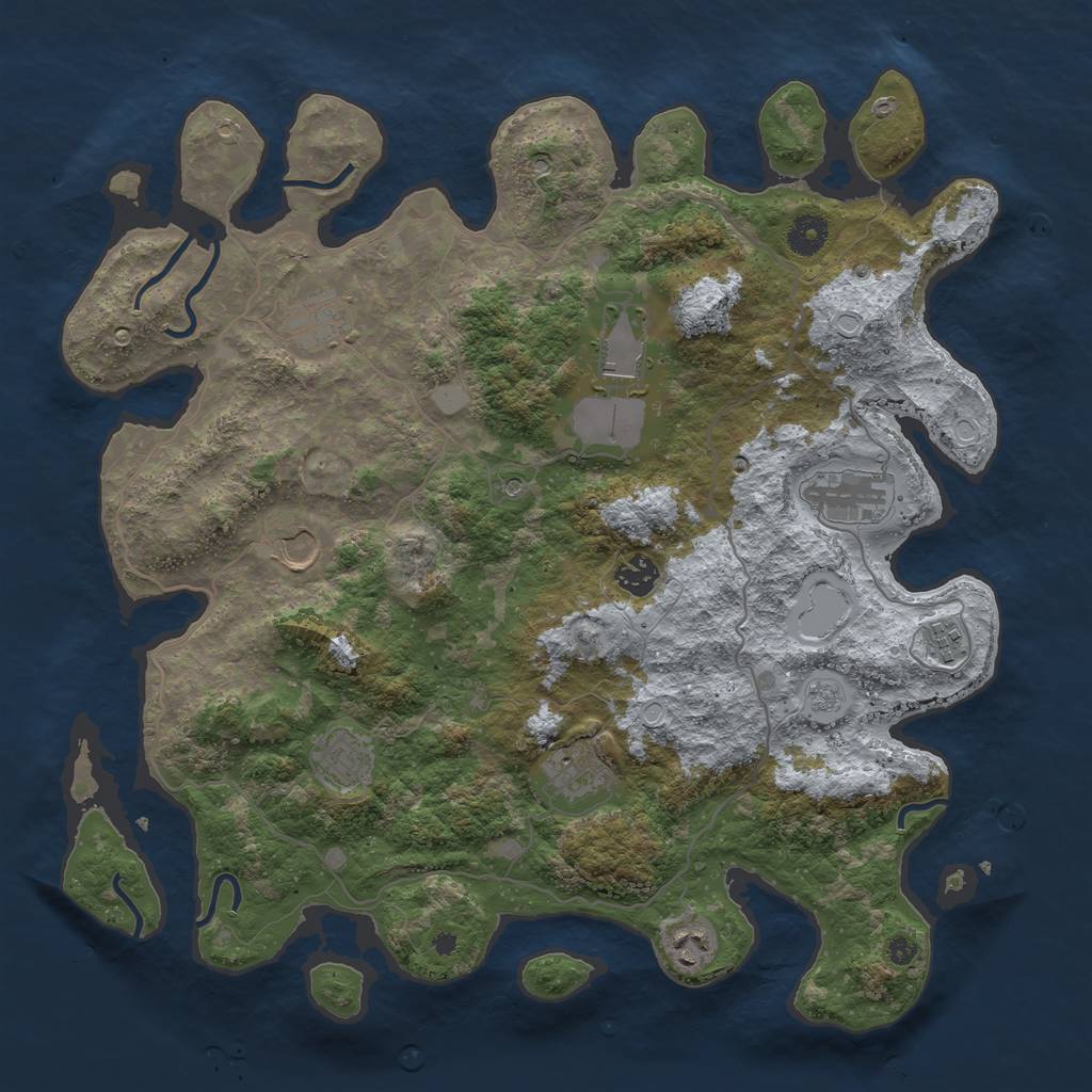 Rust Map: Procedural Map, Size: 4000, Seed: 371, 14 Monuments