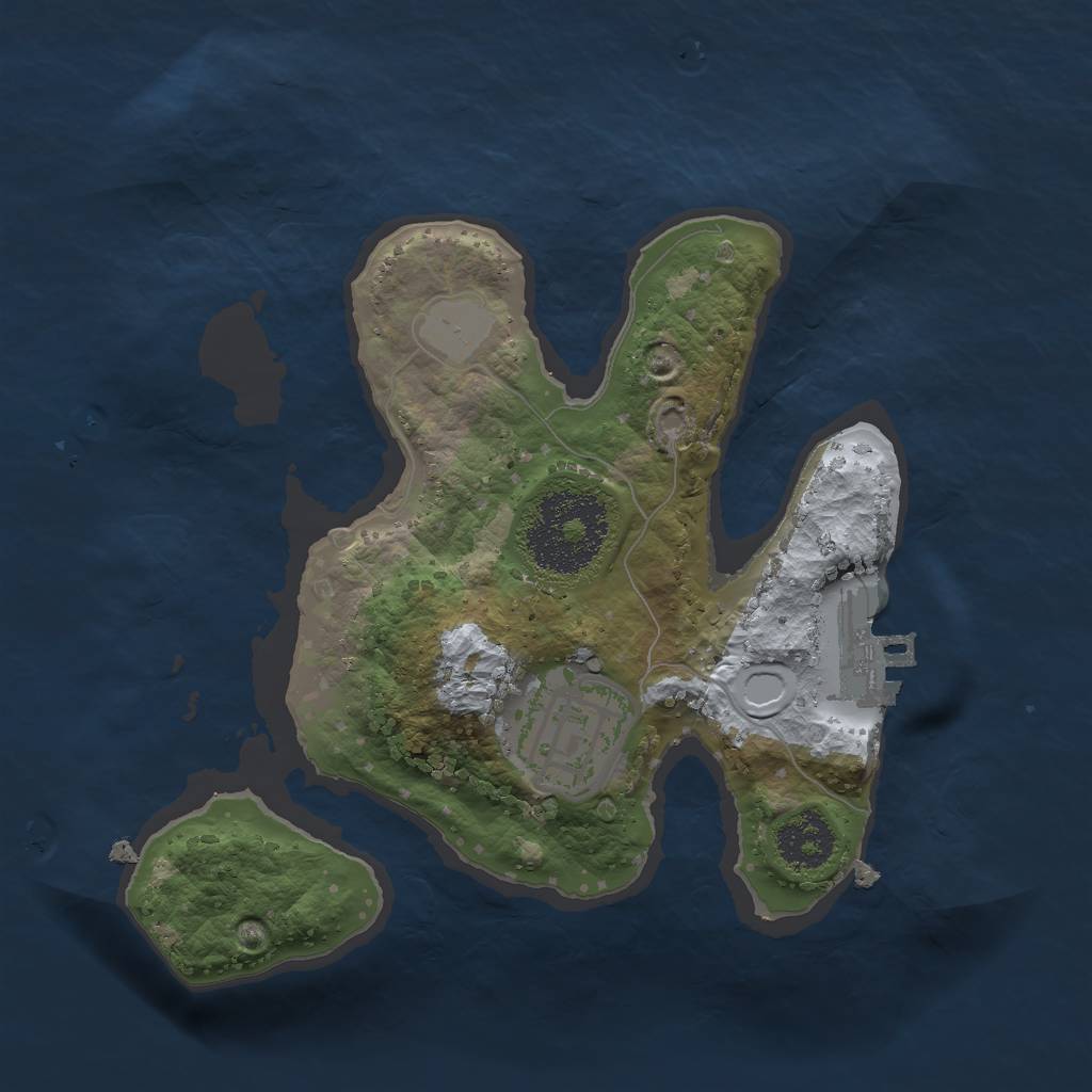 Rust Map: Procedural Map, Size: 2000, Seed: 74577, 5 Monuments