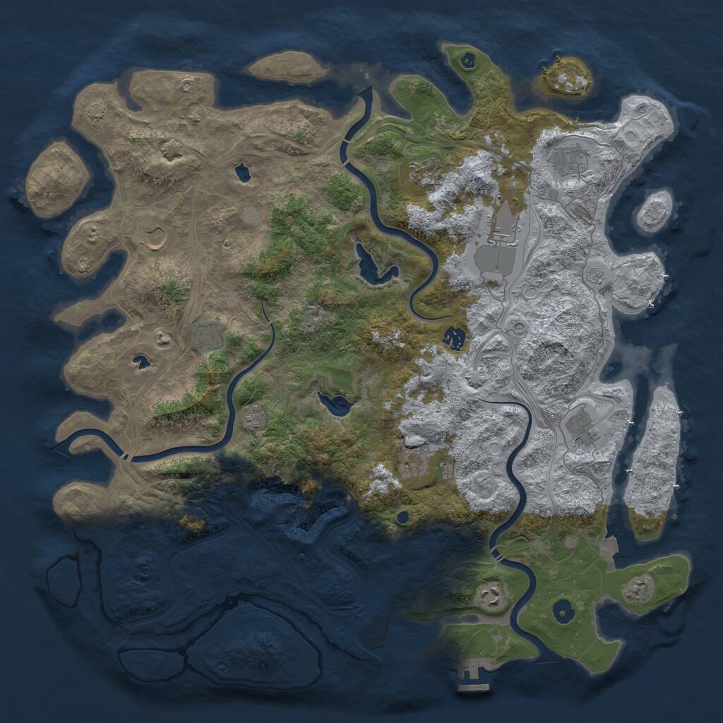 Rust Map: Procedural Map, Size: 4800, Seed: 668188907, 15 Monuments