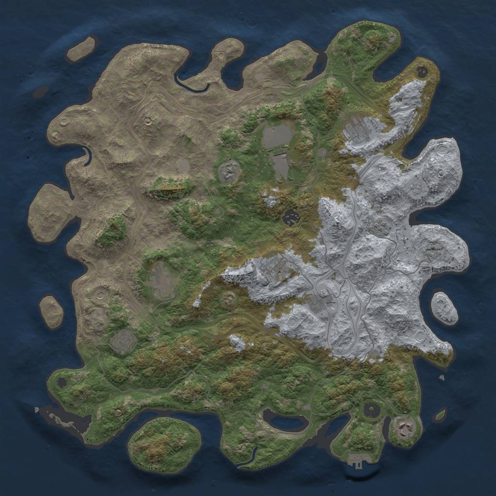 Rust Map: Procedural Map, Size: 4500, Seed: 1442398485, 15 Monuments