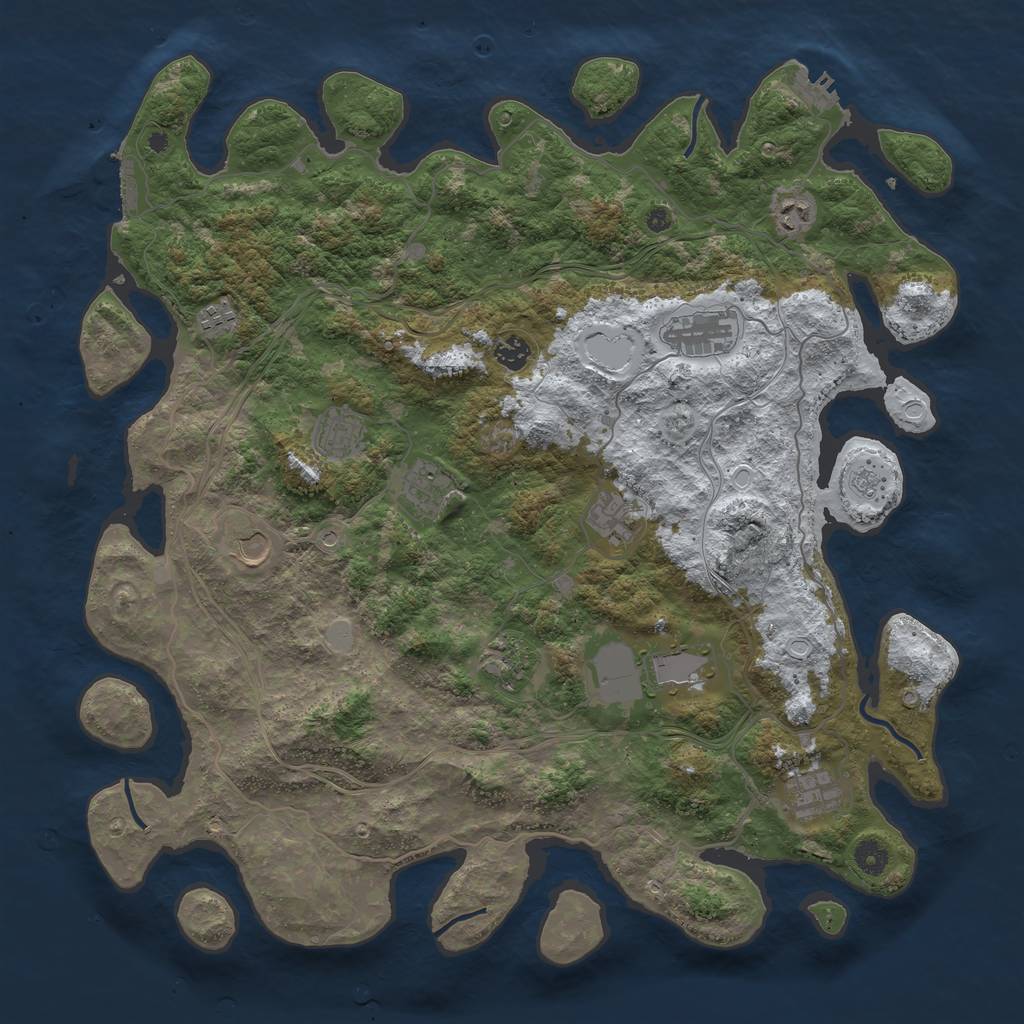Rust Map: Procedural Map, Size: 4500, Seed: 19841967, 20 Monuments