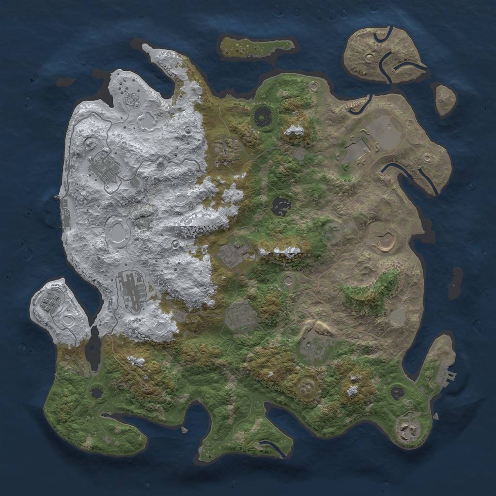 Rust Map: Procedural Map, Size: 3850, Seed: 1722319748, 20 Monuments