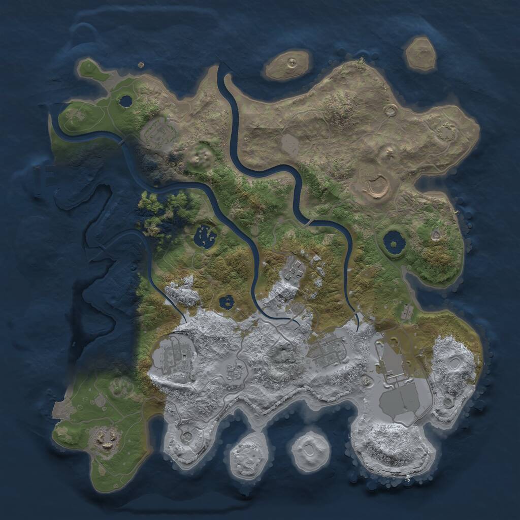 Rust Map: Procedural Map, Size: 3500, Seed: 1471682, 13 Monuments